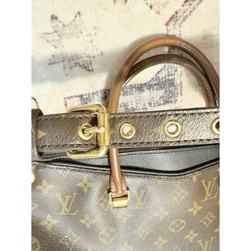 Louis Vuitton Monogram Pallas Tote Bag 2015 Classic Canvas & Leather Black Brown - Picture 10 of 13